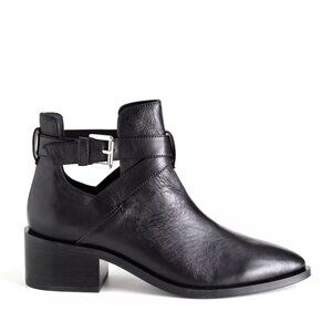 & OTHER STORIES Black Cut Out Leather Ankle Booties